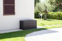 Úložný box WOOD zahradní plastový 420 L Rojaplast