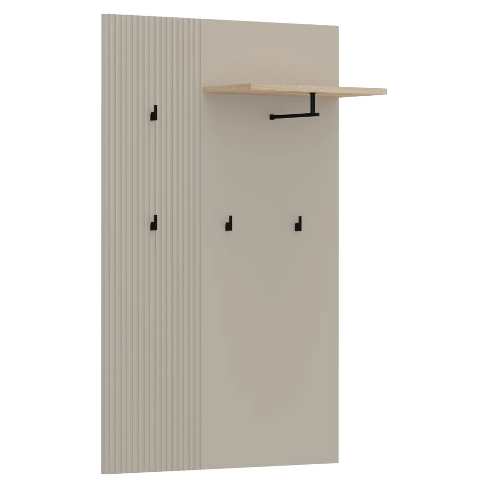 Věšákový panel 85, šedohnědá Taupe/dub silverjack, DOMCA Kondela