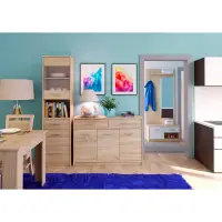 Věšákový panel se zrcadlem, dub sonoma, TEYO Kondela (foto 3)
