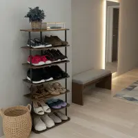 Víceúčelový regál, černá/rustikální dřevo, ETUDA TYP 2 Kondela (foto 2)