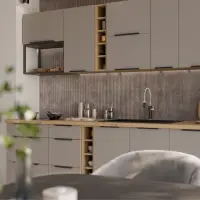 Vysoká skříňka, sandgrau/dub artisan, FRISBO 40 DK-210 2F Kondela (foto 6)
