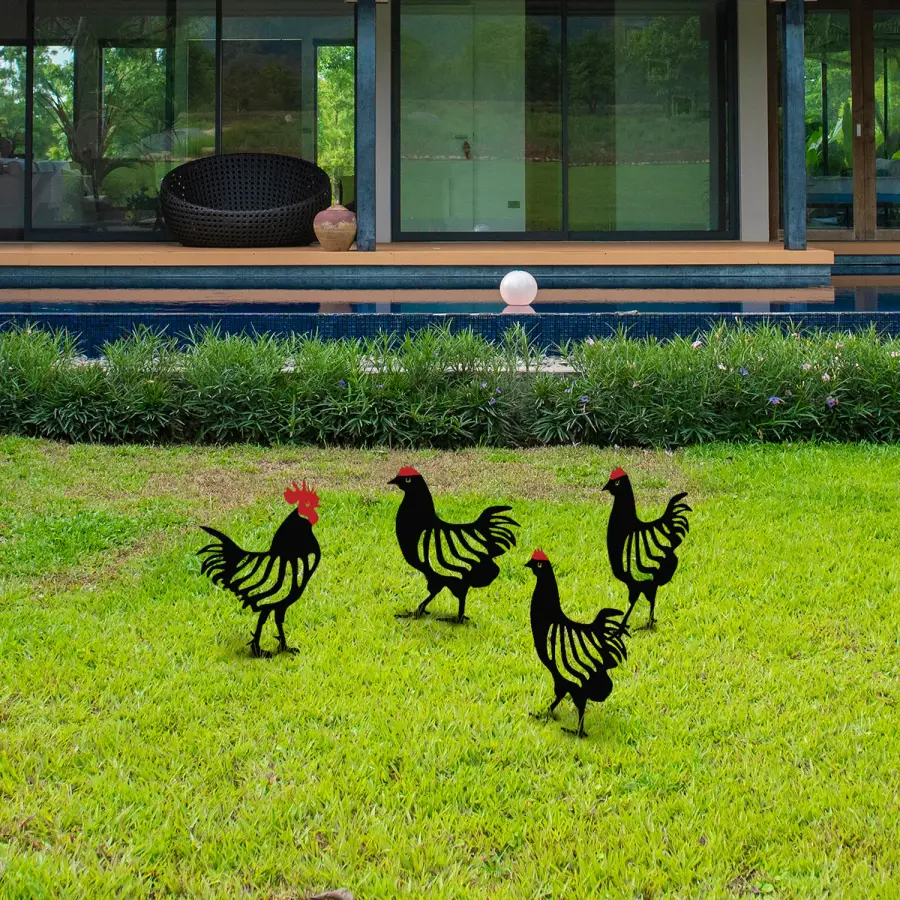 Zahradní dekorace CHICKEN Family 4 ASIRGROUP