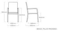 Zahradní křeslo KETTLER BASIC PLUS PADDED stohovatelné hliníkové / antracit Rojaplast (foto 9)