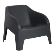 Zahradní křeslo PETRA ARMCHAIR plastové – grafit Rojaplast