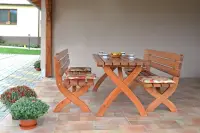 Zahradní lavice STRONG MASIV dřevěná Rojaplast (foto 555)