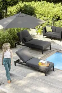Zahradní lehátko KETTLER PURE hliníkové / sunbrella® antracit Rojaplast (foto 12)
