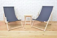 Zahradní lehátko POLYESTER Bahama dřevěné přírodní Rojaplast (foto 3)
