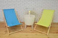 Zahradní lehátko POLYESTER Bahama dřevěné přírodní Rojaplast (foto 14)