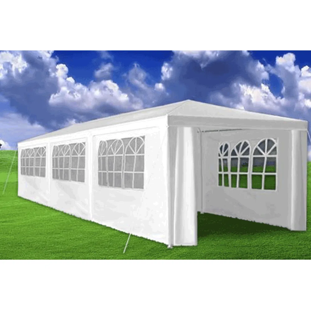 Zahradní párty stan, bílá, 3x9 m, TEKNO NEW TYP 3 + 8 bočních stran Kondela
