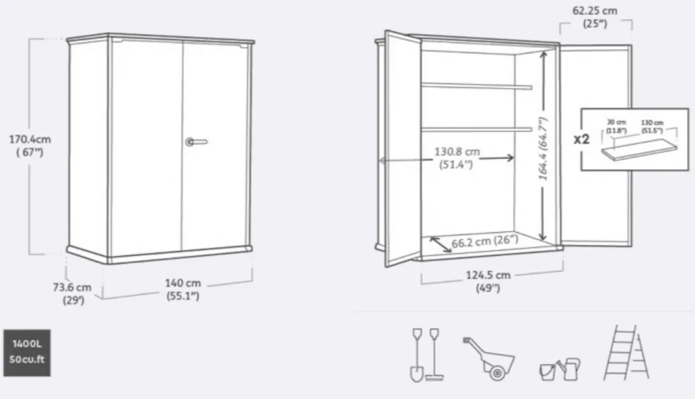 Zahradní skříň SIGNATURE WALNUT 1 400 L Rojaplast (foto 14)