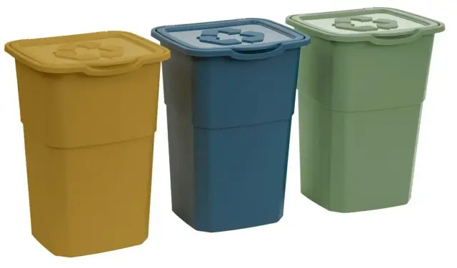 Zahradní souprava DEA HOME ECO 3 odpadkových košů na tříděný odpad 3x 50 L – TOP akční produkt kategorie