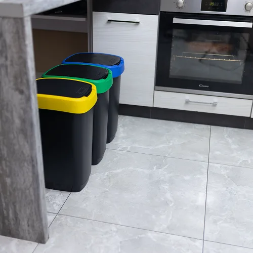 Zahradní souprava ROTHO TWIST 25L 3 odpadkových košů na třídění odpadu Rojaplast (foto 22)