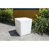 Zahradní úložný box / příruční stolek, bílá, IBLIS Kondela (foto 2)