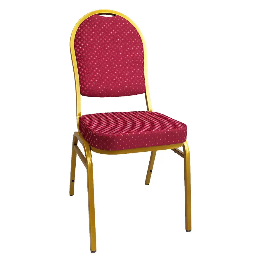 Židle JEFF 3 NEW – Stohovatelná, látka červená/zlatý nátěr Kondela (foto 4)