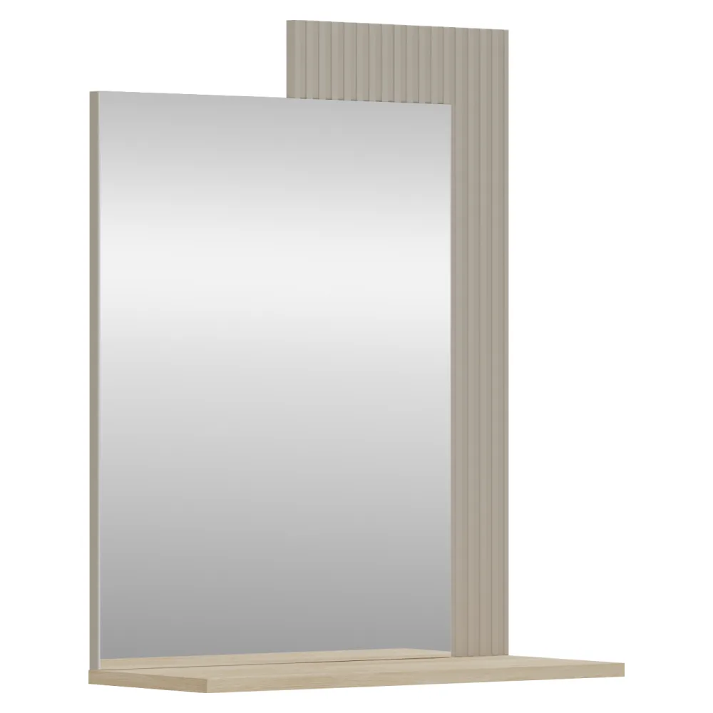 Zrcadlo 65, šedohnědá Taupe/dub silverjack, DOMCA Kondela